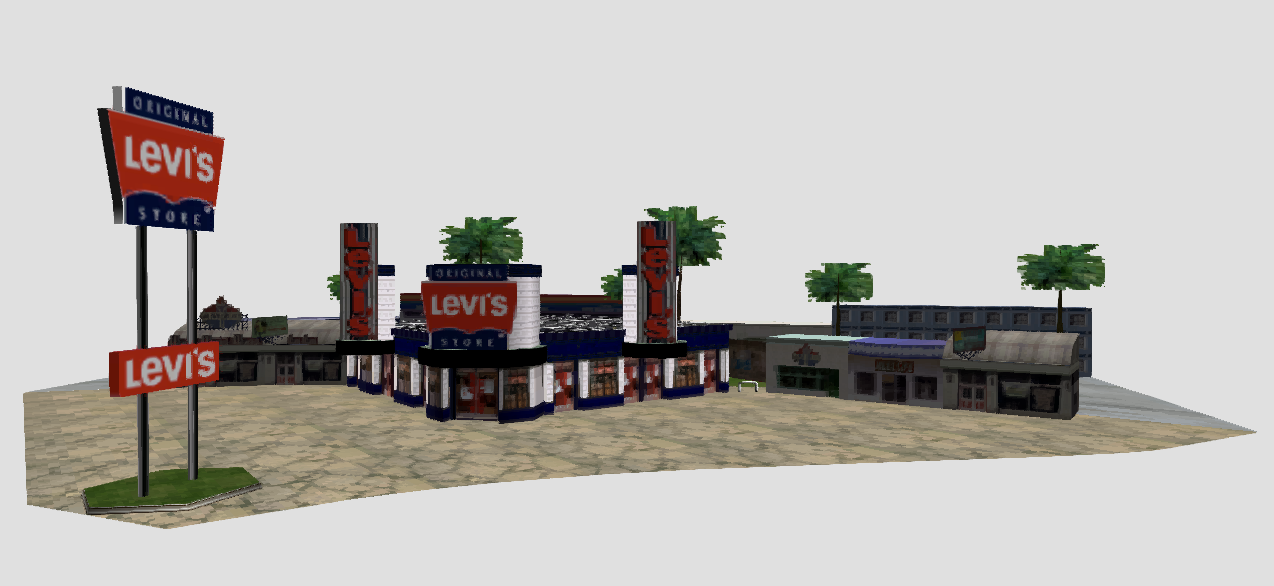 A Levi's store, floating in the void