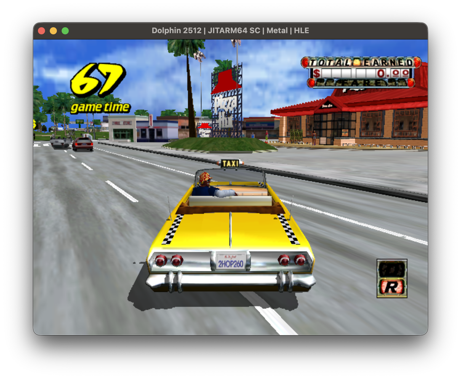 A single frame from Crazy Taxi generated from a FIFO file