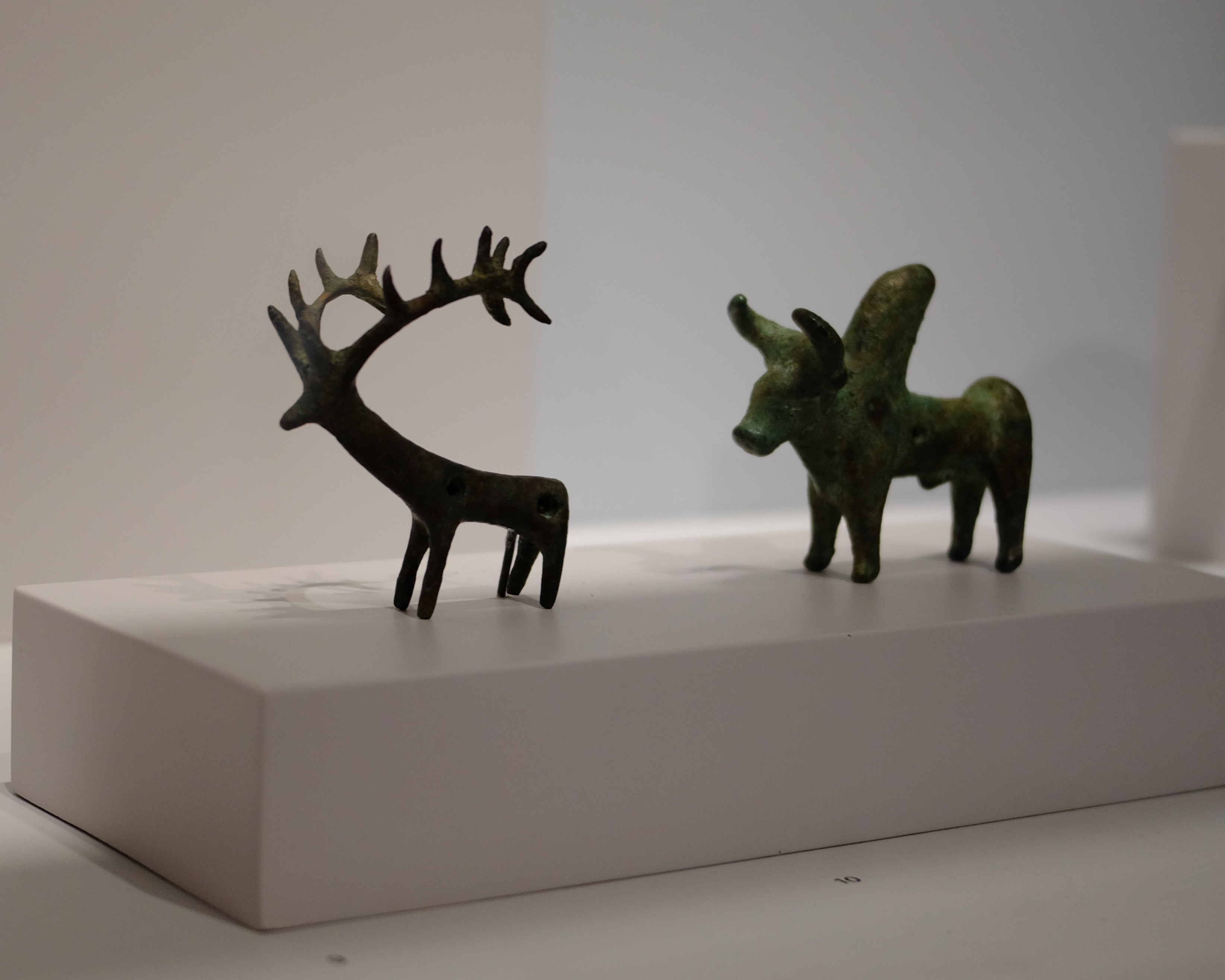 Iron Age statues of a stag and bull I saw at the Harvard Art Museums. 12,000 years ago people were making artful choices to depict animals as little guys, and knowing that engenders an incredibly powerful feeling of human connection for me.
